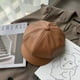 thumbnail image 1 of Boina de cuero para niños, otoño e invierno, para estudiantes, bonita, de cara redonda, estilo británico, gorra octogonal, gorra de calabaza, 1 of 6