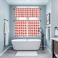 thumbnail image 3 of Orange Red Checkered Kitchen Curtains Sets for Windows 24 Inch Length, Farmhouse Buffalo Plaid Rod Pocket Window Treatments Tier Curtains and Valances Set for Bedroom/Bathroom, 3 of 8