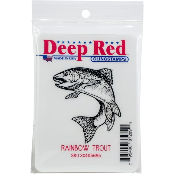 Deep Red Cling Stamp 3"X4"-Rainbow Trout
