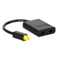 thumbnail image 1 of 1x2 Digital Optical Audio Splitter One Input to Two Outputs Audio Adapter (Black), 1 of 6