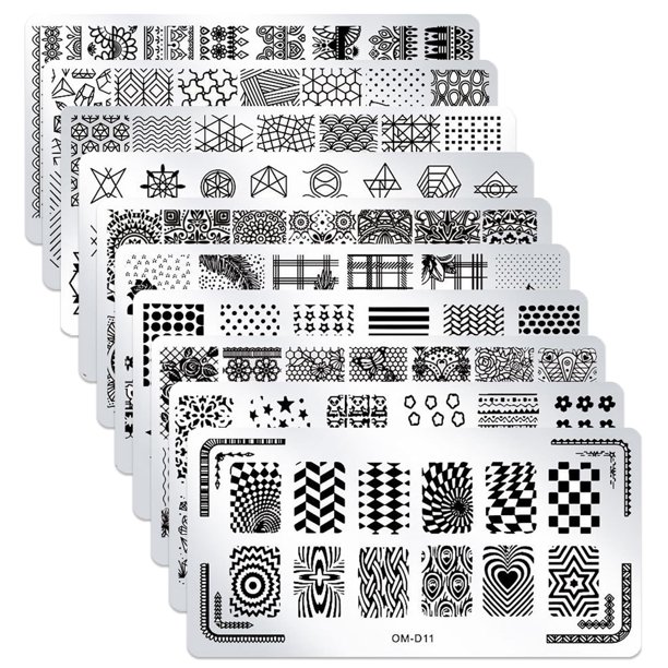 SILPECWEE-Juego de placas de estampado para manicura, 10 Uds., diseño de animales, placas de sellos con imágenes, plantillas de manicura, herramientas para decoración de uñas