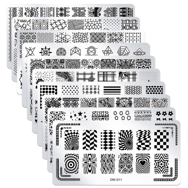 SILPECWEE-Juego de placas de estampado para manicura, 10 Uds., diseño de animales, placas de sellos con imágenes, plantillas de manicura, herramientas para decoración de uñas