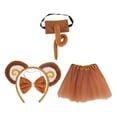 thumbnail image 2 of Monkey Ensemble Oreilles et Queue Cerceau Nœud Papillon Tutu Robe Bandeau Oreilles Monkey avec Jupe en Gaze, 2 of 10