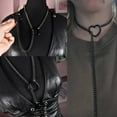 thumbnail image 4 of Heart O Ring Slip Chain Necklace for Women,Punk Gothic Stainless Steel Love Cuban Long Chain for Women(24"), 4 of 6