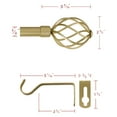 thumbnail image 3 of H.VERSAILTEX Adjustable Twist Cage Single Curtain Rod Set 3/4in Diameter 66-120in , Gold, 3 of 7