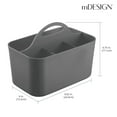 thumbnail image 4 of mDesign Small Plastic Caddy Tote for Desktop Office Supplies, 2 Pack, Dark Gray, 4 of 9