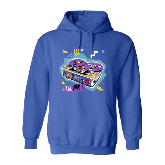 1980's Turntable Hoodie Men -Image by Shutterstock, Male XX-Large