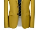 thumbnail image 5 of NoxwB (XL-6XL)Men's Big and Tall Formal Dress Blazer&Trouser 2 PC Set Casual Wedding Business Suit Notched Lapel Single Breasted Long Sleeve Jacket & Straight Leg Pants Outfit Yellow XL, 5 of 5