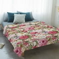 thumbnail image 4 of Pink Spring Floral Blanket Soft Cozy Warm Throw Blanket for Couch, Plush Fuzzy Flannel Fleece Blankets for Sofa, Vintage Summer Botanical Bed Blankets Lightweight Gifts for Women, 40"x50", 4 of 9