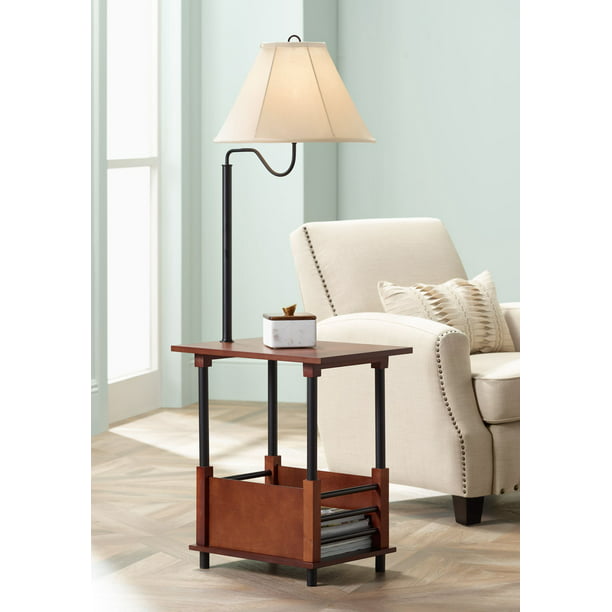 Regency Hill Mission Floor Lamp End, Chairside Table With Attached Lamp