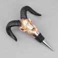 thumbnail image 3 of Tapón de vino con calavera de cuerno de buey, tapón decorativo para botellas para conservar vino y bebidas con sello hermético de gel de sílice, 3 of 5