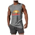 thumbnail image 2 of Camiseta sin mangas de cuello redondo para hombre, informal, a la moda, con estampado, deportiva, de poliéster, 2 of 5