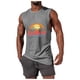 thumbnail image 2 of Camiseta sin mangas de cuello redondo para hombre, informal, a la moda, con estampado, deportiva, de poliéster, 2 of 5