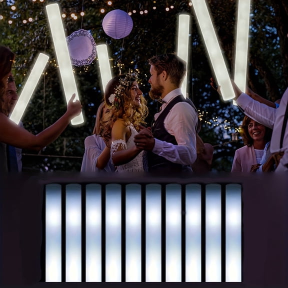36-Piece White Glow Stick Cheer Sticks, Valentine's Day Gift for Carnival Party Wedding Birthday Favors