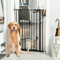 thumbnail image 2 of PawHut 41" Pet Gate with Walk Through Door for Stairs Doorways House Black, 2 of 9