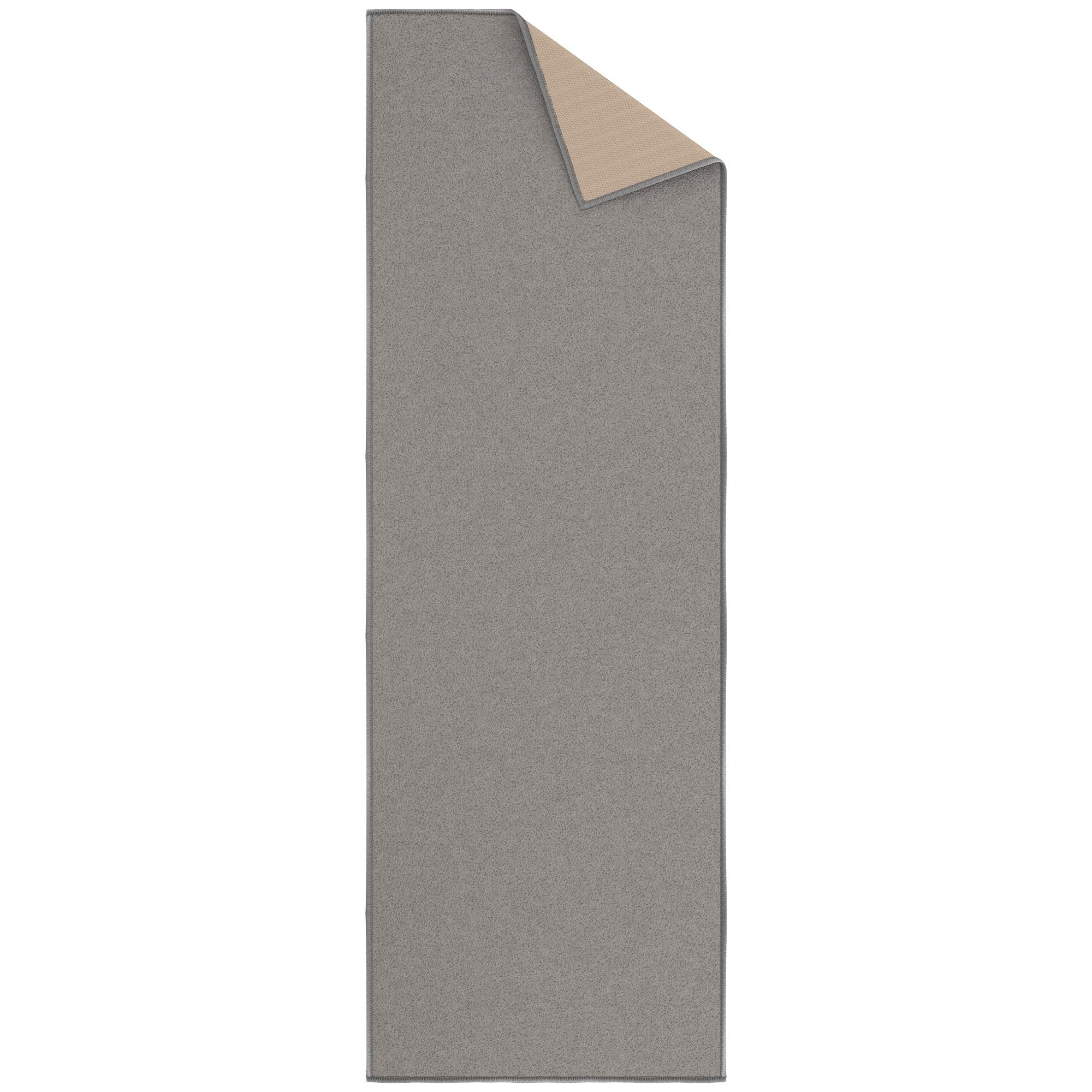 Ottomanson Solid Bathroom Runner Rug 20" x 53" - Non Slip Low Pile Carpet, Gray