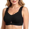 thumbnail image 6 of STARLAN Plus Size Bras for Older Women Push Up Bras Adjustable Straps Racerback T-Shirt Bralette Lace Daily Bras Black 44, 6 of 8