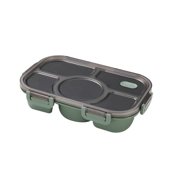Inteprter Fiambrera de acero inoxidable PP PS, contenedores de almacenamiento de alimentos para Picnic, cajas de horno microondas Bento con tapa sellada cartulina Verde