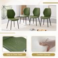 thumbnail image 5 of Hi loPres 5-Piece Dining Table Set for 4, 31.5" White Round Desk with Storage Basket, Four Green PU Chairs, Modern Apartment Kitchen, 5 of 10