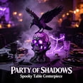 thumbnail image 2 of sruoe LED Light Up Crow Skull Statue, Resin Raven On Glowing Skull Figurine, halloween table decorations, halloween home decor, halloween indoor decorations for shelf mantel bar counter, 2 of 7