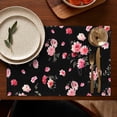 thumbnail image 4 of Pioneer Flower Floral Print Pattern Summer Placemats Table Placemats Set Of 6-Linen Kitchen Washable Placemats Table Mats 12x18 Inch Non-Slip Heat Resistant, 4 of 5