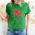 thumbnail image 1 of T-shirt à Manches Courtes Imprimé Amour de la Saint-Valentin pour Femmes, Col Rond, 1 of 1