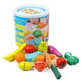 thumbnail image 1 of Children Wooden Kitchen Simulation Play House Toy Puzzle Magnetic Vegetables Fruit Cecilia Colorful Mini Toy Model Birthday Gift, 1 of 7
