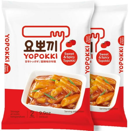 Instant Tteokbokki Rice Cake | Pack Of 2 Popular Korean Snack With A Spicy Sauce (spicy&sweet)
