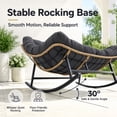 thumbnail image 5 of RADIATA 2-Person Outdoor Patio Rocking Loveseat, 600 lb Weight Capacity, 58" Extra-Wide Double Rocking Chair with 5.1" Thick Cushion & Reinforced Steel Frame, Dark Gray, 5 of 10