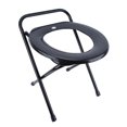 thumbnail image 1 of Iron Pipe Portable Adult Folding Toilet Commode Bedside Bathroom Toilet Chair, 1 of 8