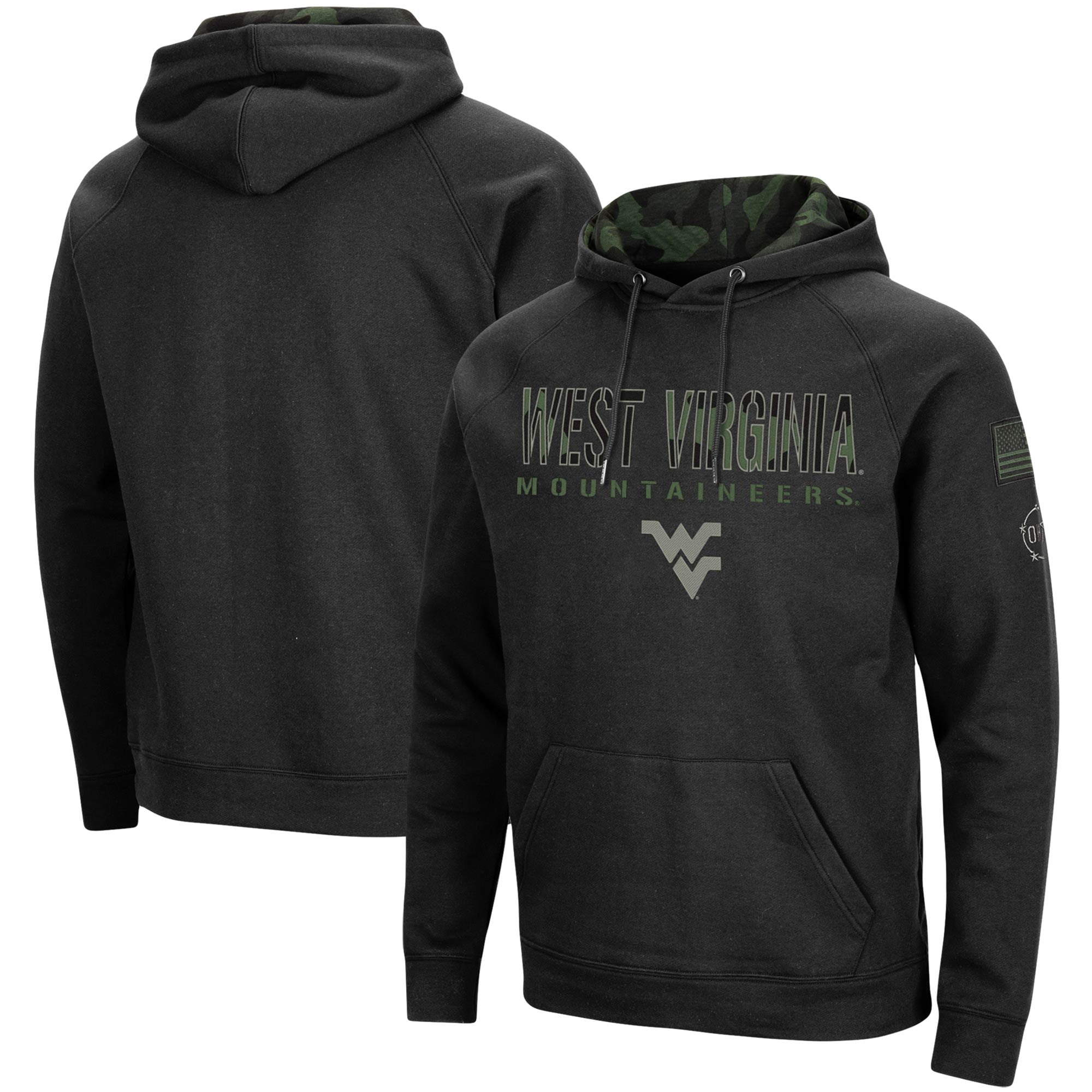 West Virginia Mountaineers Colosseum OHT Military Appreciation Camo Pullover Hoodie Black