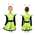thumbnail image 2 of iiniim Girls 2 Pcs Alien Dress Galaxy Robot Fancy Dress-Up School Alien Show A Line Tutu Dress with Hair Hoop Fluorescent Green 14, 2 of 6