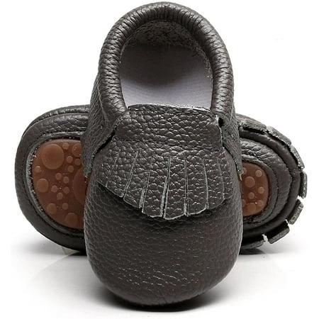 

Leather Baby Moccasins Hard Soled Tassel Crib Toddler Shoes for Boys and Girls