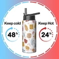 thumbnail image 4 of Double Wall Insulated Stainless Steel Sports Holiday Gifts Themed Water Bottle with Handle Lids 18oz, Wide Mouth, Leakproof, Keeps Cold 24Hrs Hot 12Hrs, Gym Flask for Holiday Gifts Themed Lovers, 4 of 6