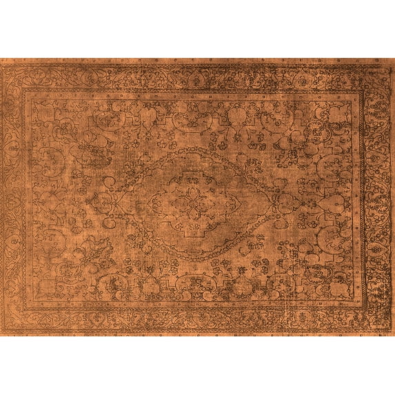 Ahgly Company Indoor Rectangle Oriental Orange Industrial Area Rugs, 4' x 6'
