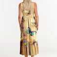 thumbnail image 3 of Viikei Women's Beach Sleeveless Dress,Ladies' Round Neck Sleeveless Mid Calf Double Pocket Printed Dress Multicolor M, 3 of 5