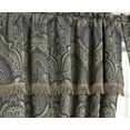 thumbnail image 2 of Chezmoi Collection Seville 4-Piece Jacquard Medallion Paisley Window Curtain Set, Blue Gold, 2 of 3