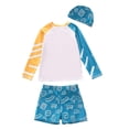 thumbnail image 5 of Edvintorg Bathing Suit for Boys 2026 Cute Printed Long Sleeve Swimwear with Swim Cap 3 Piece Swimsuit Boys Size 1-10, 5 of 9