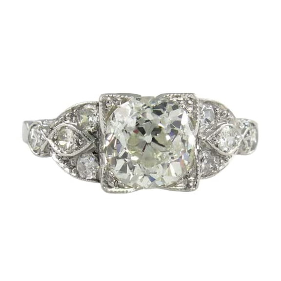 HeartsAndYou 5ct Round Cut Moissanite Milgrain Antique Inspired Vintage Inspired Estate Ring 18k White Gold over Silver