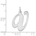 thumbnail image 4 of 14K White Gold Large Fancy Script Letter V Initial Charm Made In United States yc655v, 4 of 6