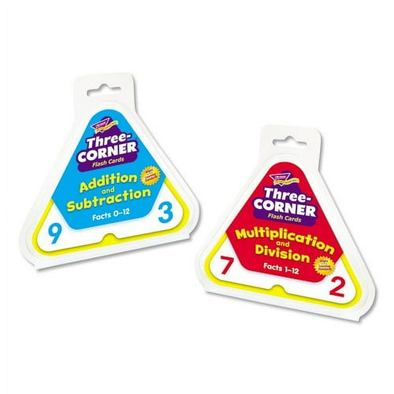 Three-Corner Flash Cards, Addition/Subtraction, 5.5 x 5.5, 48/Set Three-Corner Flash Cards, Addition/Subtraction, 5.5 x 5.5, 48/Set