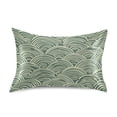 thumbnail image 7 of Yayeee Pillowcase Standard Size Set of 2 Satin Wrinkle Resistant Pillow Case, Retro Green Abstract, 7 of 7