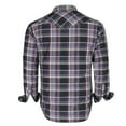 thumbnail image 2 of Coevals Club Mens Pearl Snap Plaid Western Cowboy Button Up Long Sleeve Shirts Purple Black Gray 14 Small, 2 of 7