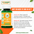 thumbnail image 5 of Vitamin D3 10000 IU  Vitamin K2 100 mcg 120 Capsules | Support Heart, Bones |  Apollo Ayurveda's Vitamin D3 K2 with Vitamin C, 5 of 7