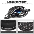 thumbnail image 4 of Fanny Pack Black Christmas Candy Cane and Snowflake Pattern Waist Pack Bag,Running Cross Bag,Waterproof Large Fanny Packs for Women Men for Travel Running Hiking Cycling, 4 of 6