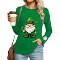 thumbnail image 1 of Wo-Fusoul T-Shirt de la Saint-Patrick pour Femmes, Blouse Ample à Manches Longues Décontractée et Tendance avec Imprimé, T-Shirt à Col Rond Coupe Ample, 1 of 6
