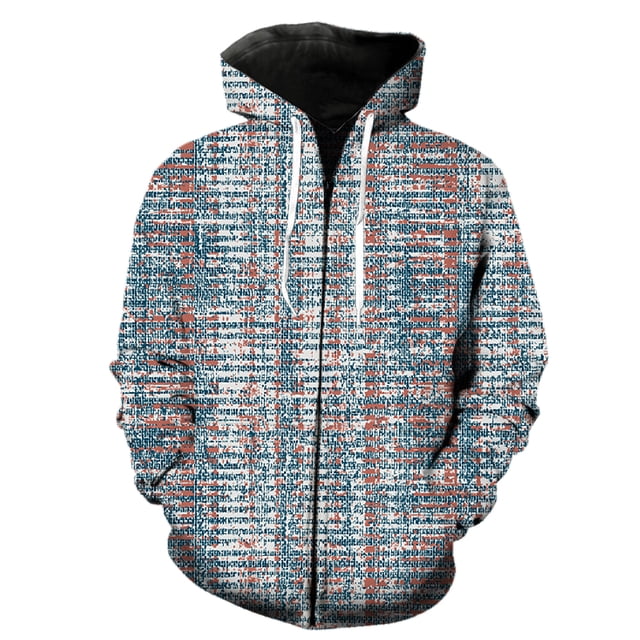 Sudadera con capucha y cremallera de estilo francés a rayas para hombre, ropa de calle para adolescentes, sudaderas, tops de manga larga, moda, estampado 3D, chaquetas con capucha.