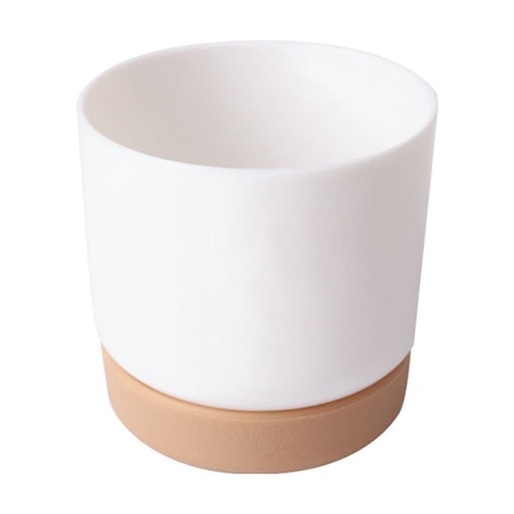 Small White Ceramic Planter Flower Containers Indoor with Drainage Hole for Succulents or Cactus -Large/Small