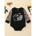 thumbnail image 2 of Bagilaanoe Newborn Baby Girl Boy Halloween Rompers Tops Ghost Print Long Sleeve Bodysuit 6M 12M 18M 24M Infant One Piece Jumpsuit, 2 of 9