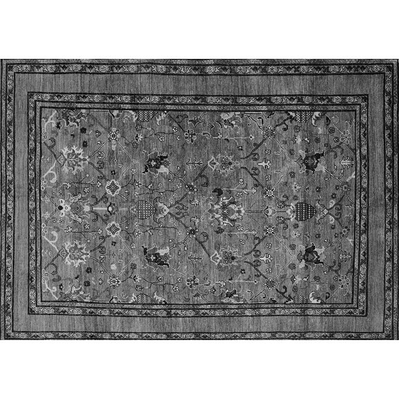 Ahgly Company Indoor Rectangle Oriental Gray Traditional Area Rugs, 5' x 7'